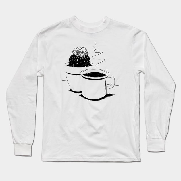 Cup of Coffee & cactus ☕️🌵 Long Sleeve T-Shirt by grow.up.c